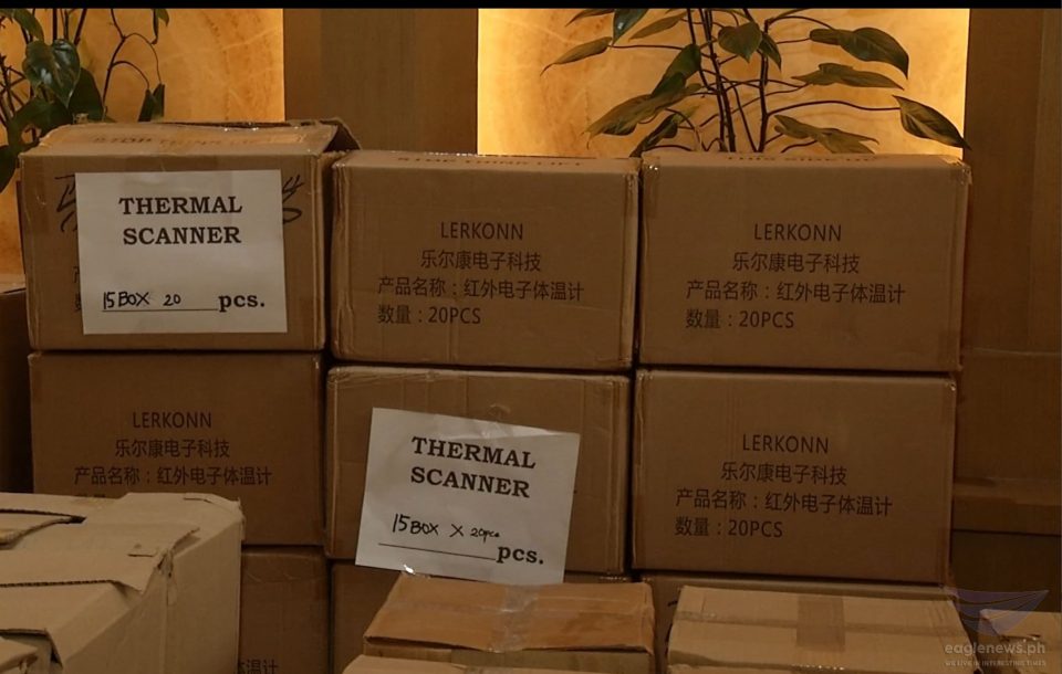 INC-donation-to-QC-12-960x610 Boxes of thermal scanners which are just part of the personal protective equipment (PPEs) and other hospital needs donated by the Iglesia Ni Cristo to the Quezon City government on Saturday, April 4, 2020. The INC donated some P13.2 million worth of PPEs, medical supplies for frontliners battling COVID-19 in Quezon City. (Eagle News Service)